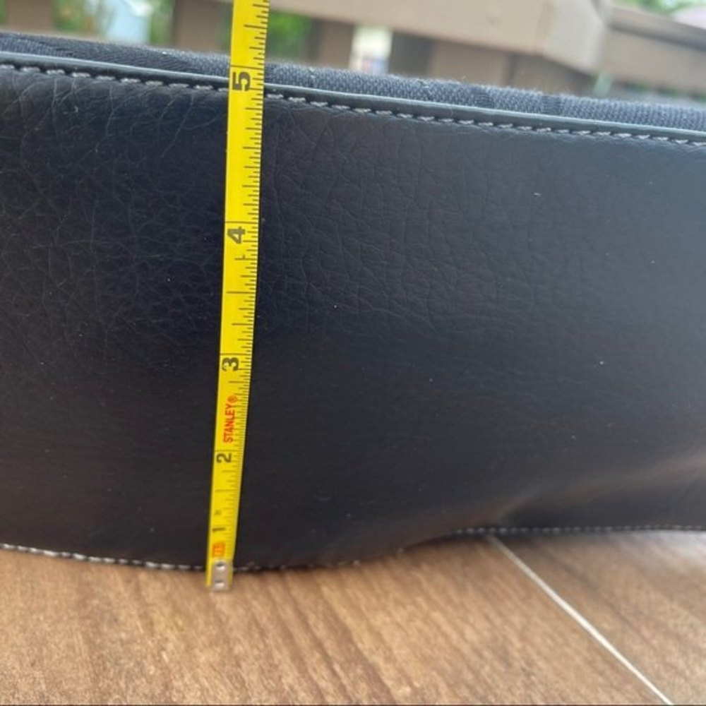 COACH Black Signature Tote with Multi Colored Striped lining - Picture 9 of 9